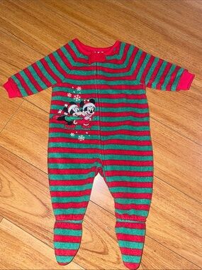 Disney Baby Mickey & Minnie Mouse Holiday Fleece Sleeper